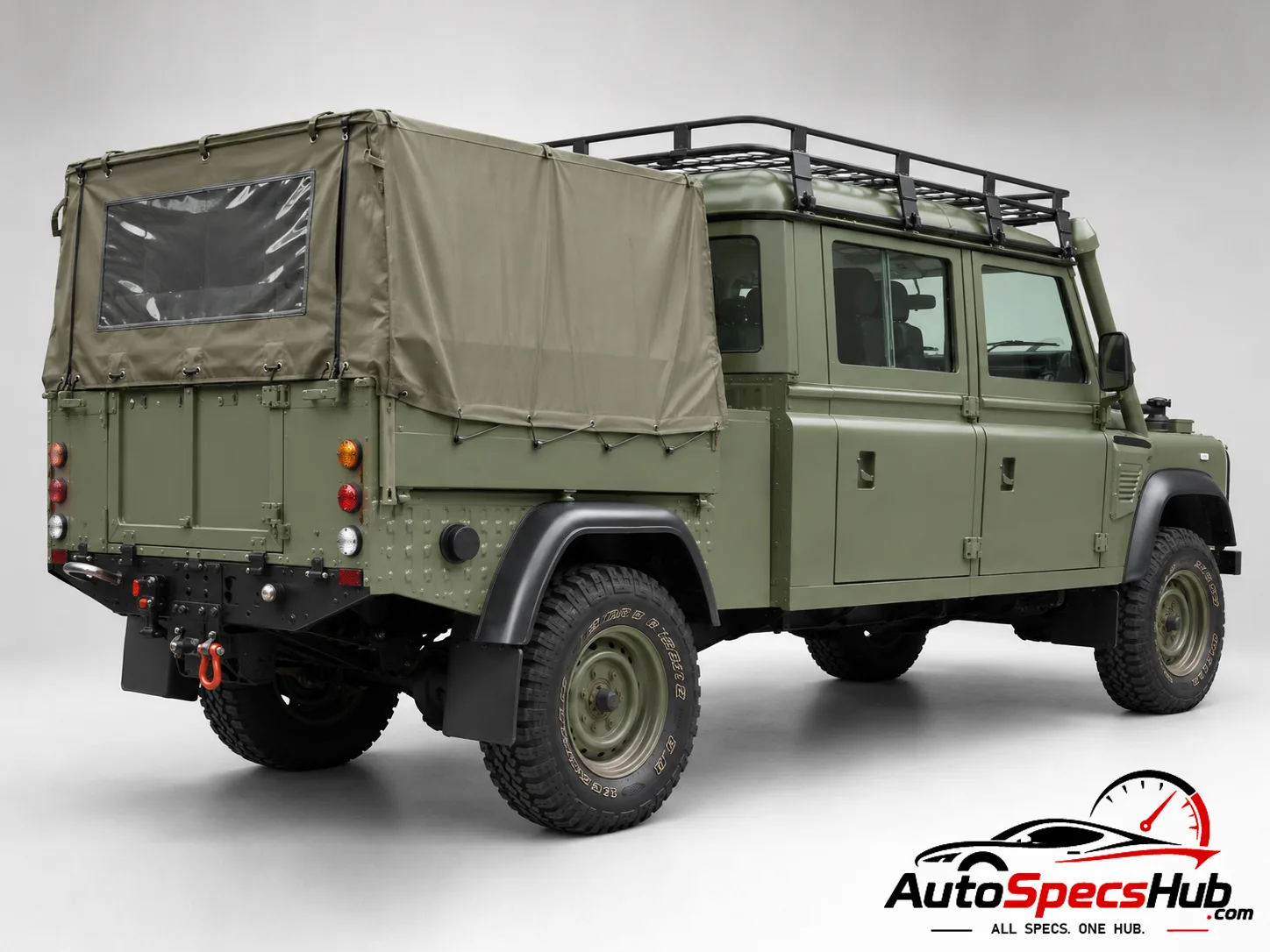 2007 Land Rover Defender 130 Td4 Crew Cab rear three-quarter view