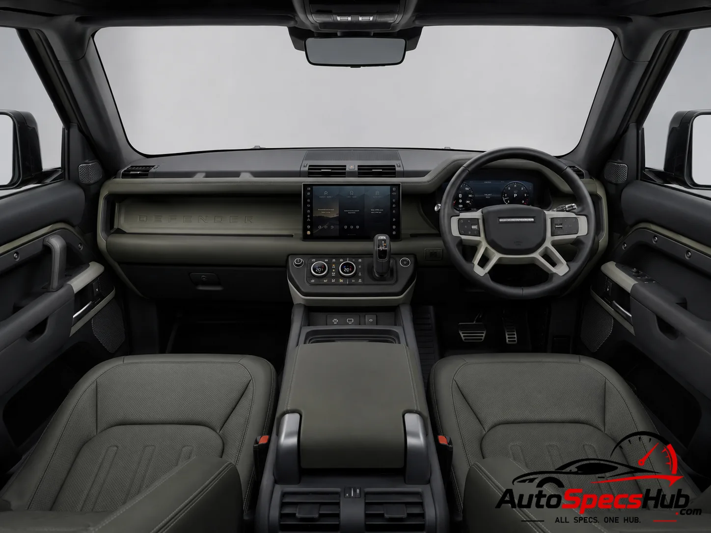 2020 Land Rover Defender 110 D240 interior dashboard and front cabin
