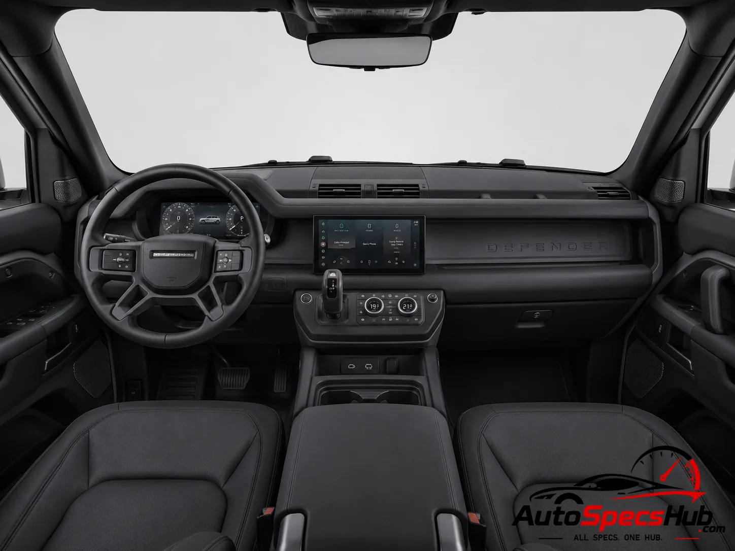 2021 Land Rover Defender 90 D200 interior dashboard and front cabin