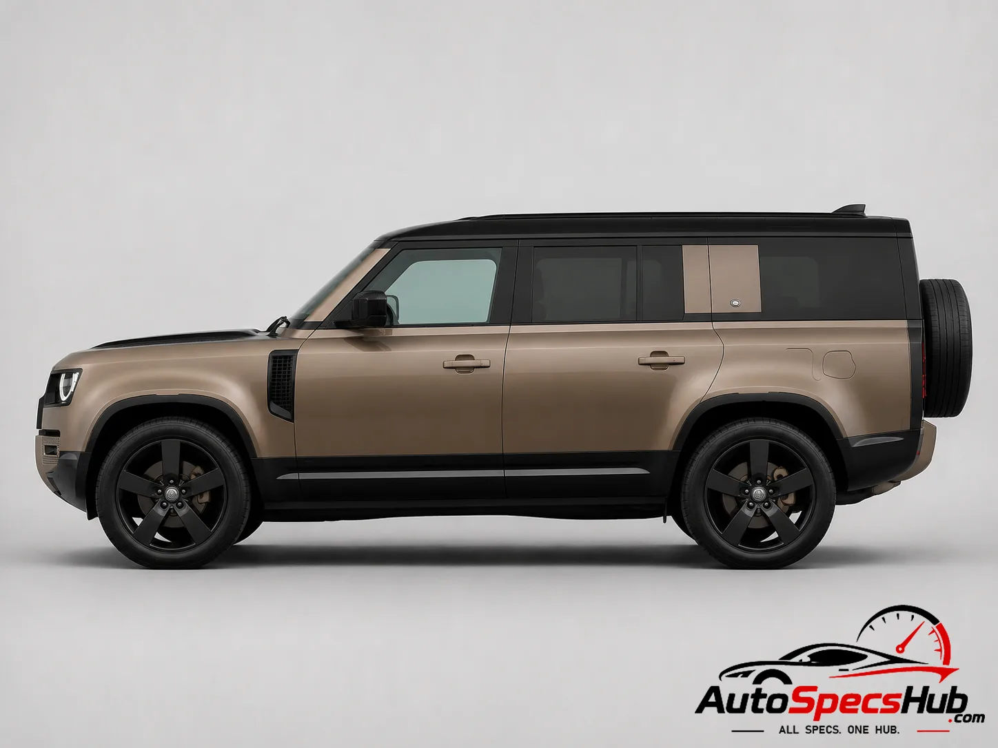 2022 Land Rover Defender 130 D300 side profile in Sedona Red
