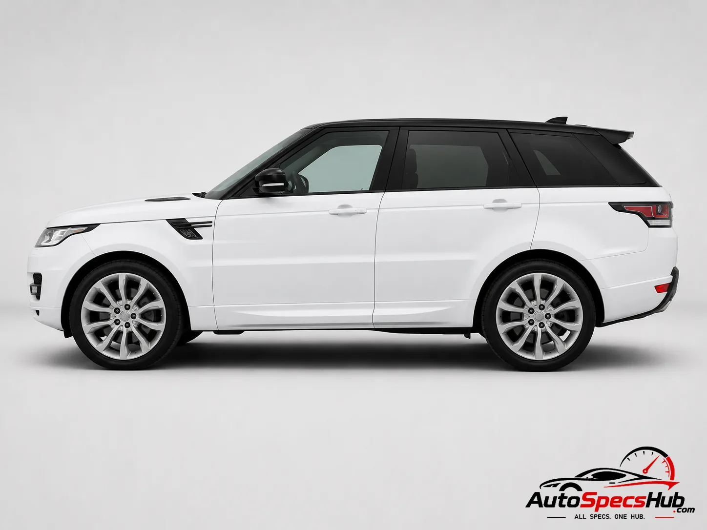 2015 Land Rover Range Rover Sport 3.0 SDV6 Hybrid side profile in Fuji White