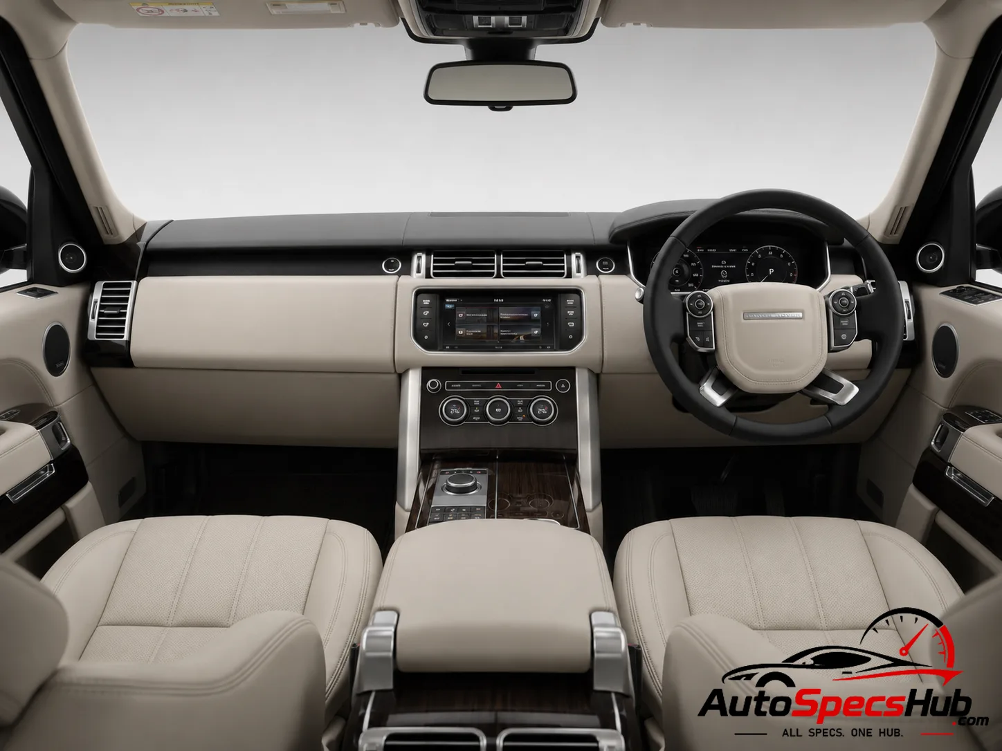 2015 Land Rover Range Rover 3.0 SDV6 Hybrid interior dashboard and front cabin with ivory leather seats