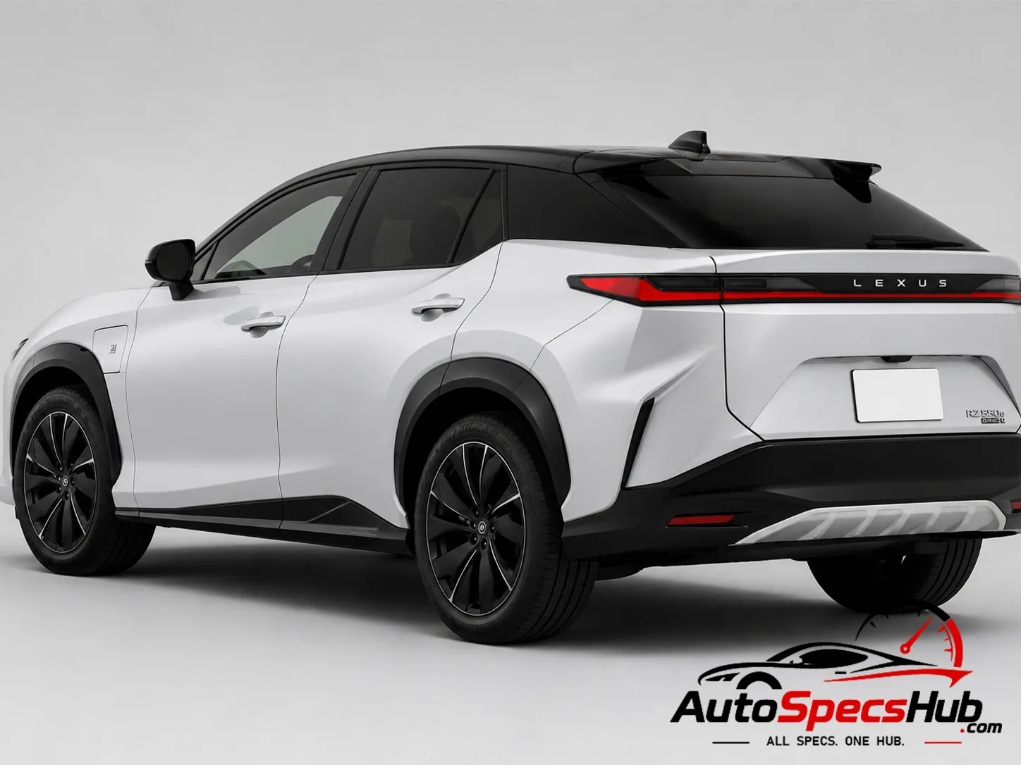 2026 Lexus RZ 500e rear three-quarter view