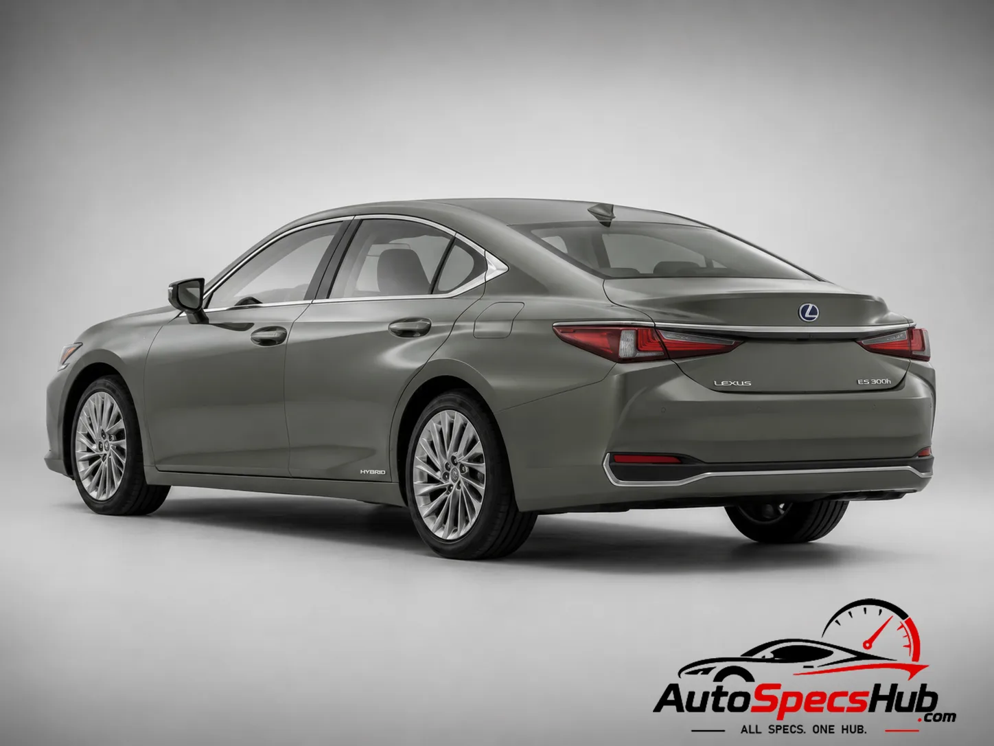2019 Lexus ES 300h rear three-quarter view