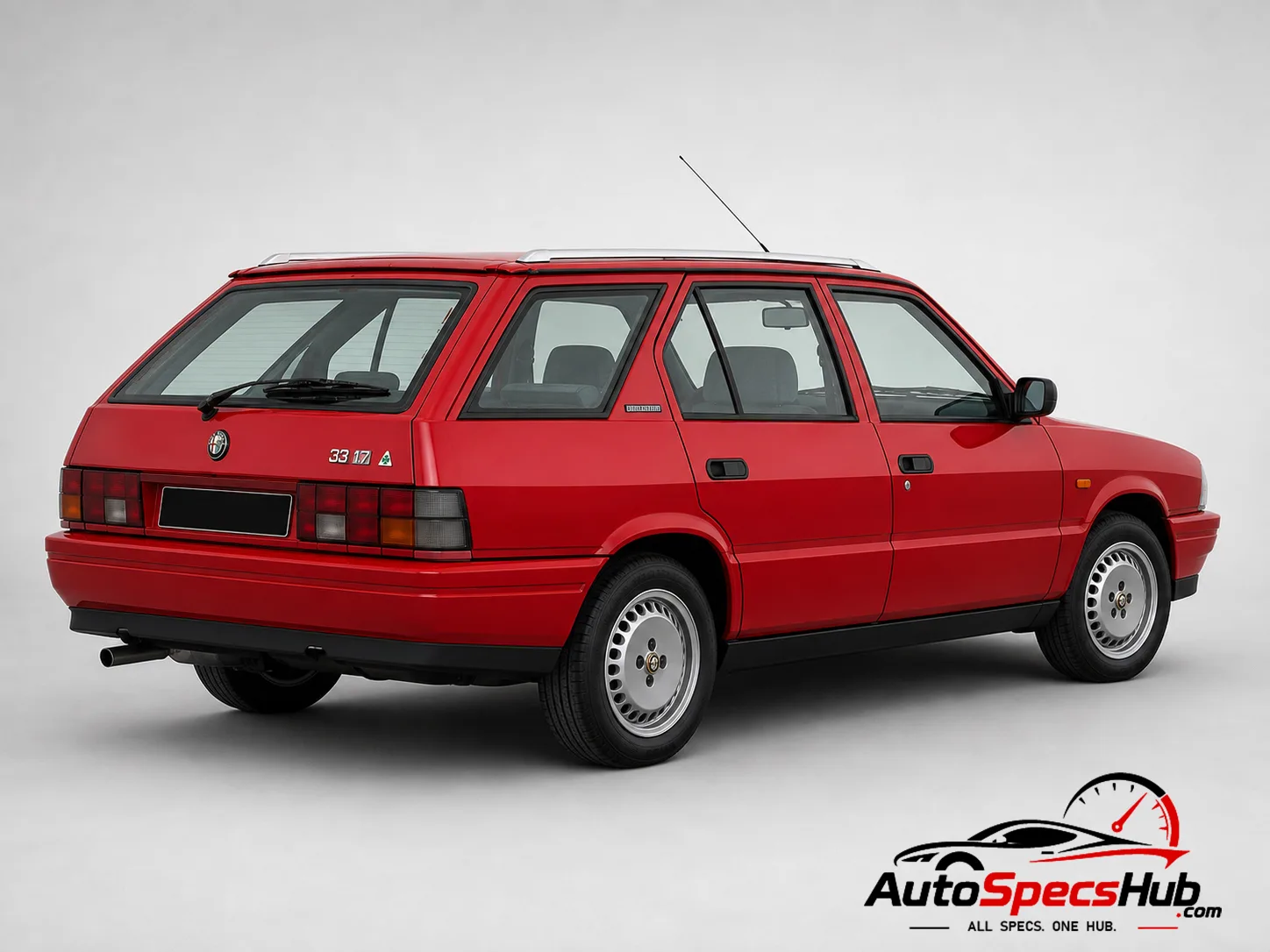 1987 Alfa Romeo 33 1.7 Quadrifoglio Verde rear three-quarter view