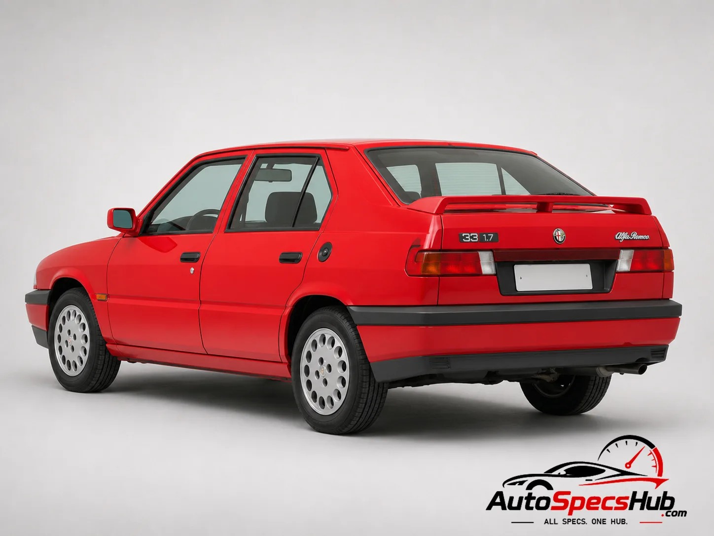 1989 Alfa Romeo 33 1.7 Quadrifoglio Verde rear three-quarter view