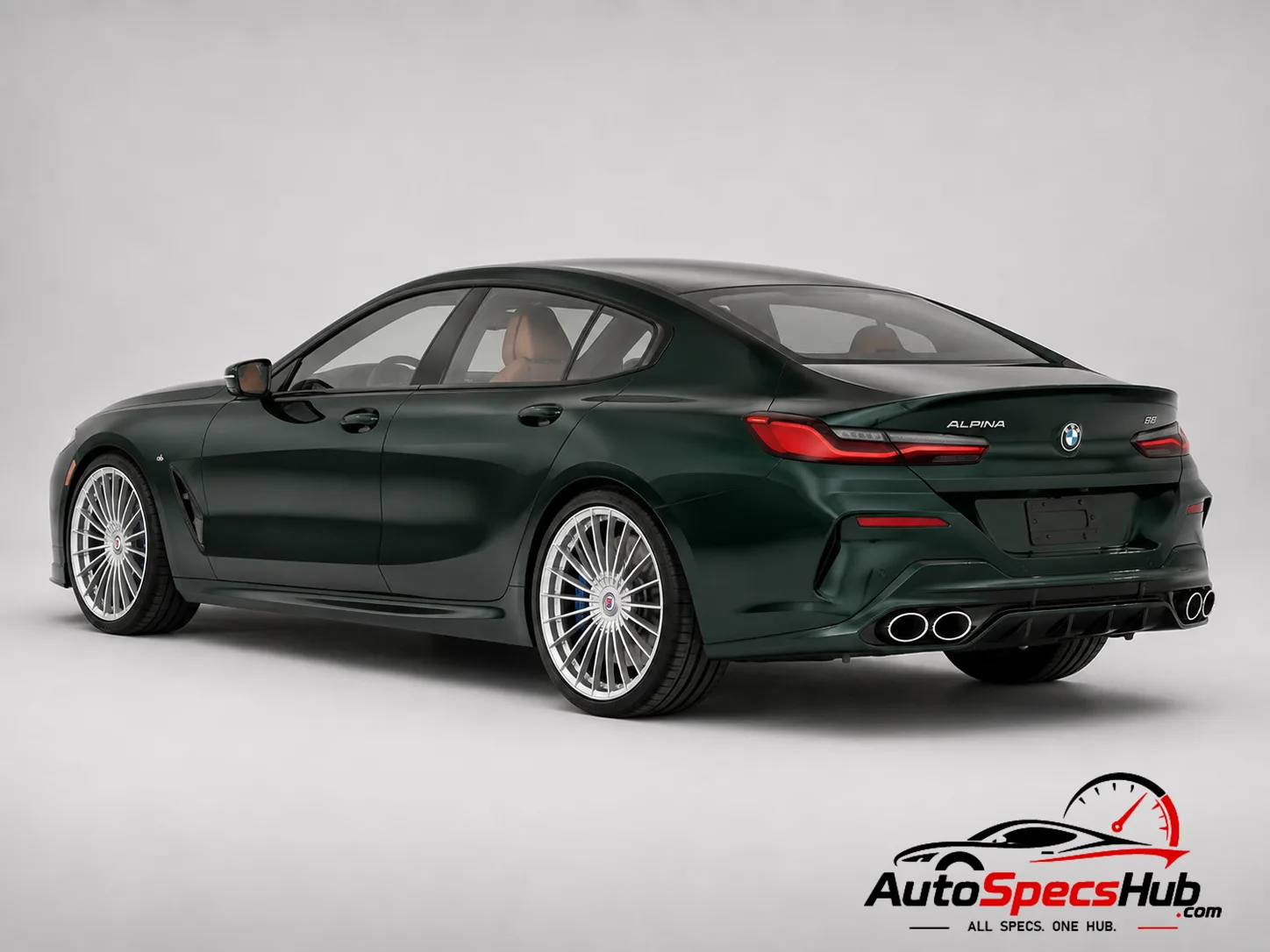 2021 Alpina B8 Gran Coupé AWD rear three-quarter view
