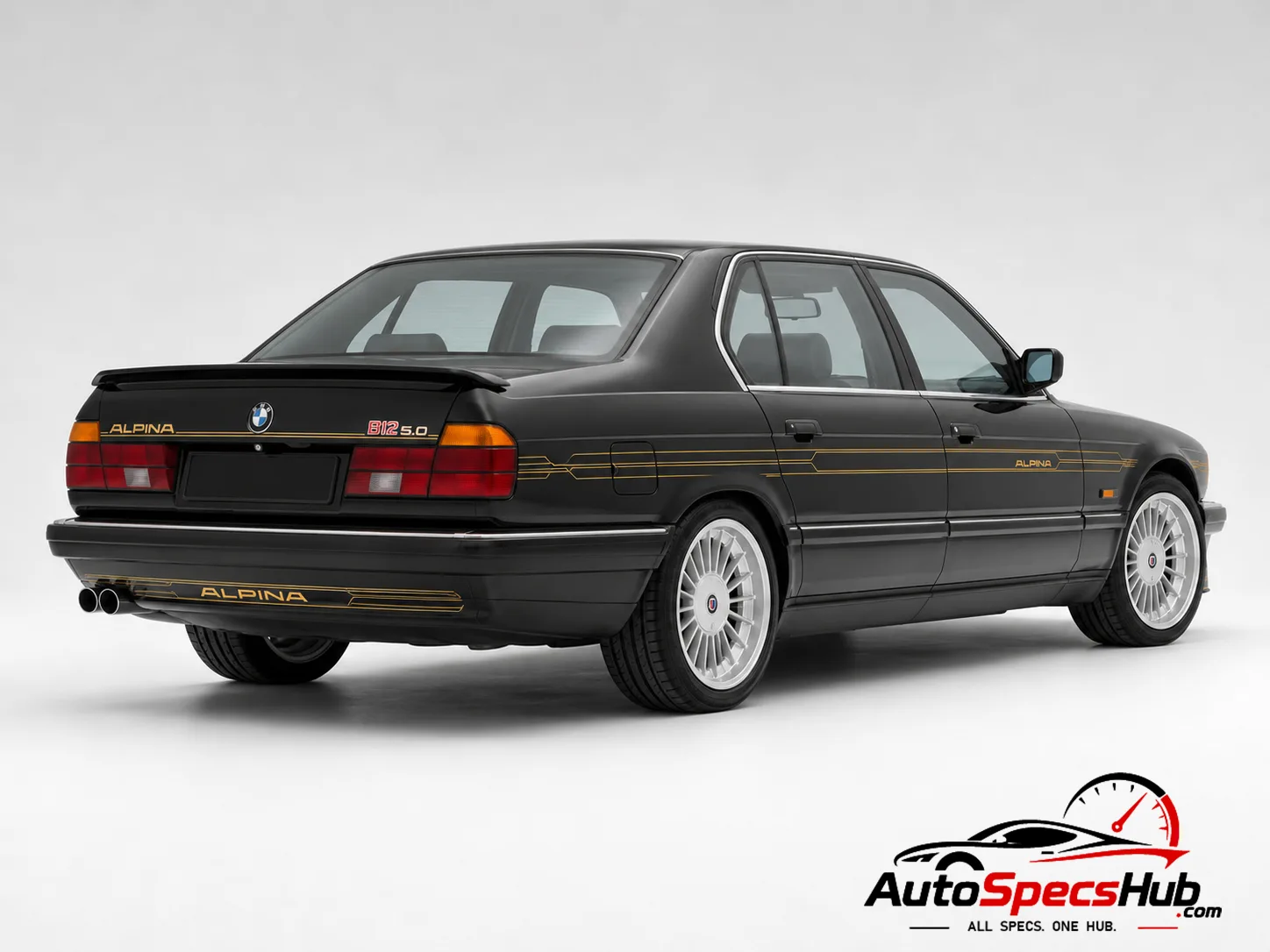 1989 Alpina 7 Series B12 5.0 L E32 rear three-quarter view