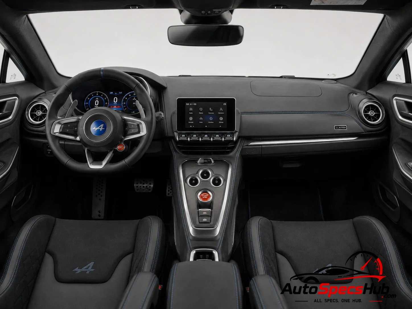 2019 Alpine A110S interior dashboard and front cabin