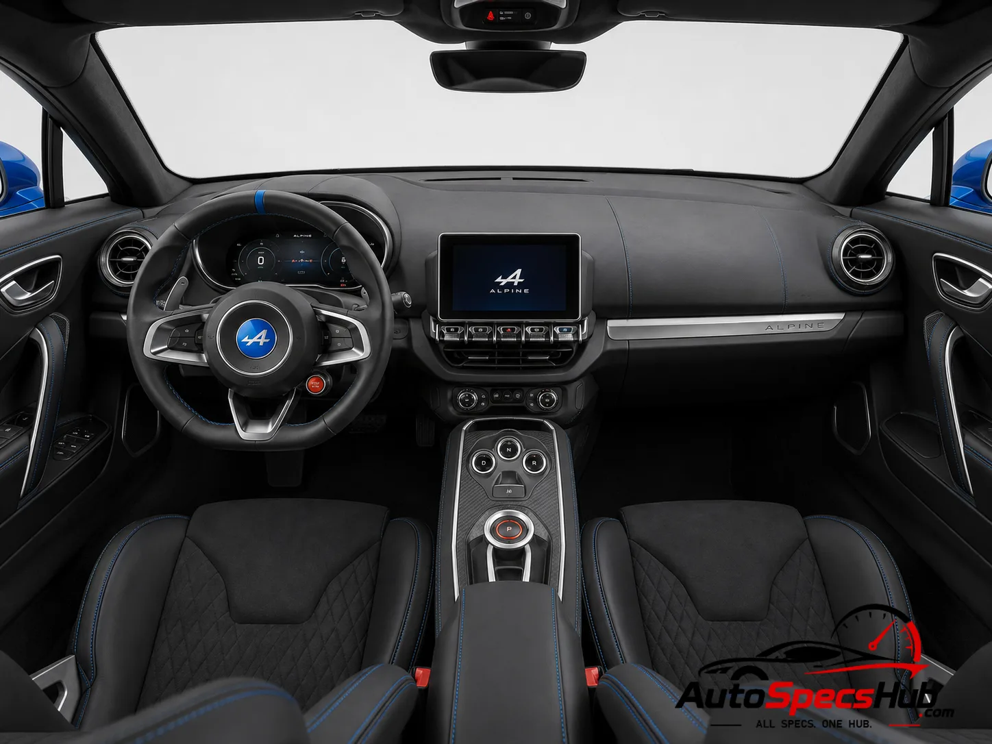2017 Alpine A110 interior dashboard and front cabin