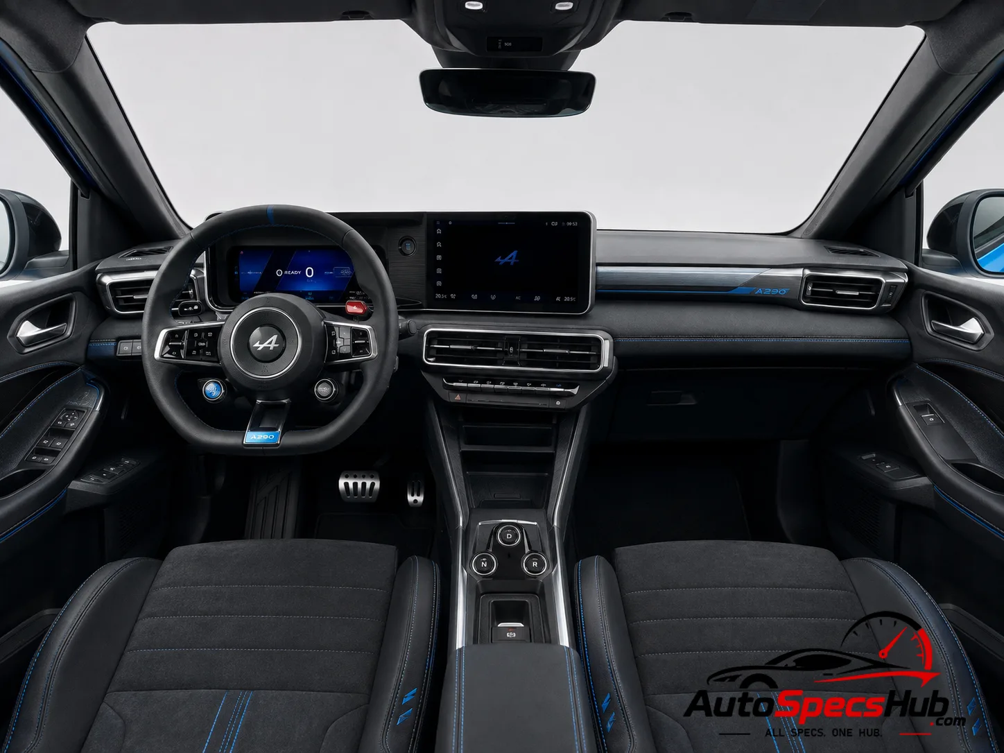 2025 Alpine A290 GTS interior dashboard and front cabin