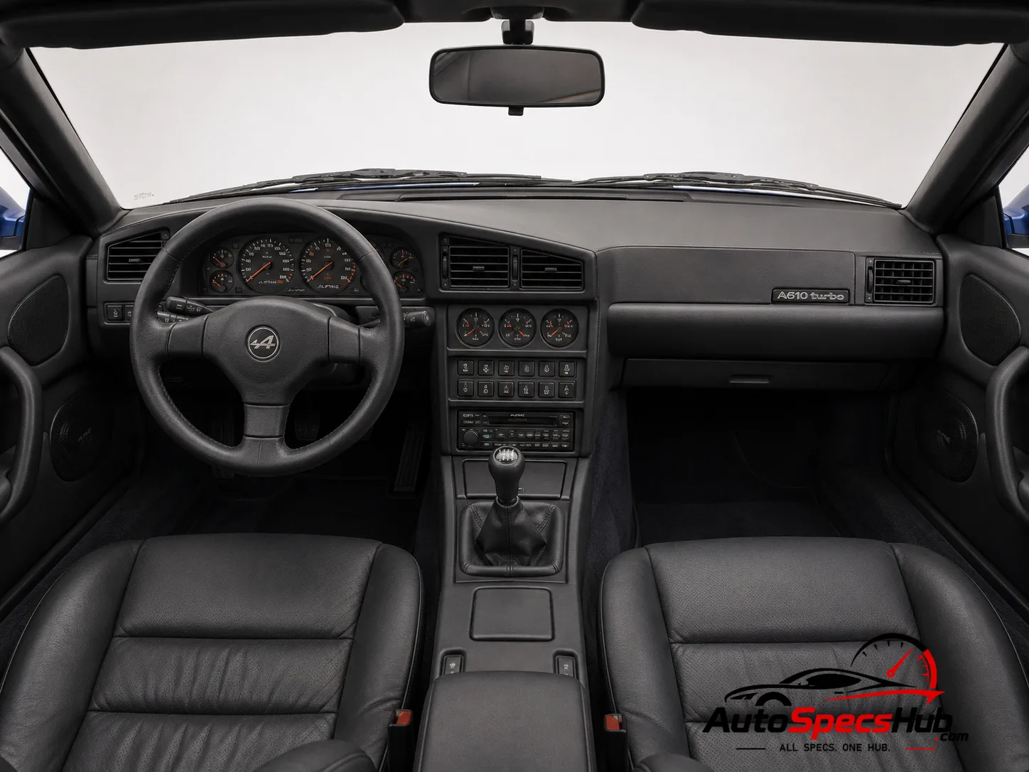1991 Alpine A610 Turbo interior dashboard and front cabin