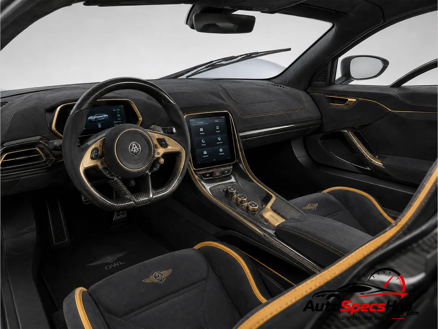 2020 Aspark Owl interior dashboard and front cabin