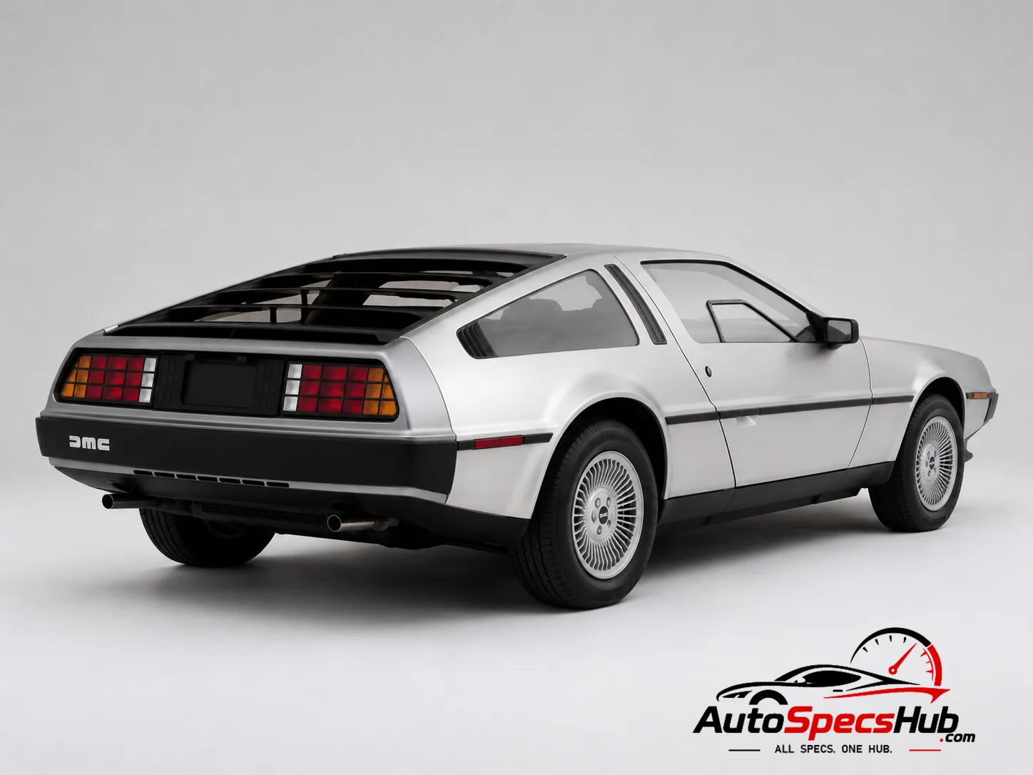 1981 DMC DeLorean DMC-12 rear three-quarter view