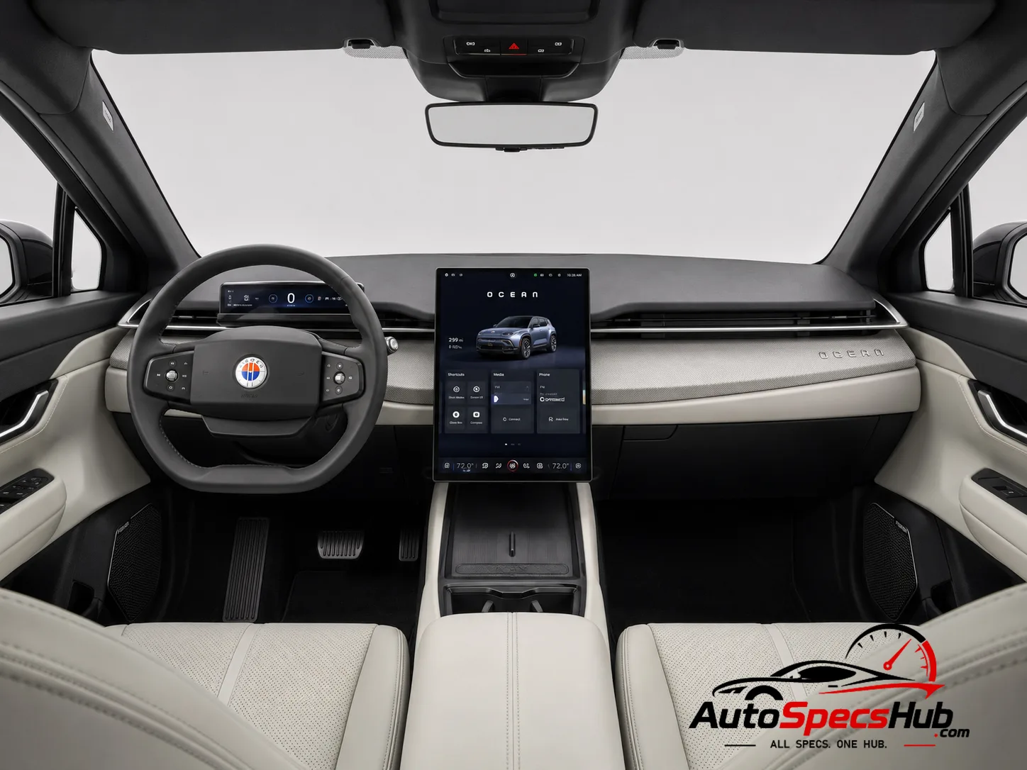2023 Fisker Ocean One interior dashboard and front cabin