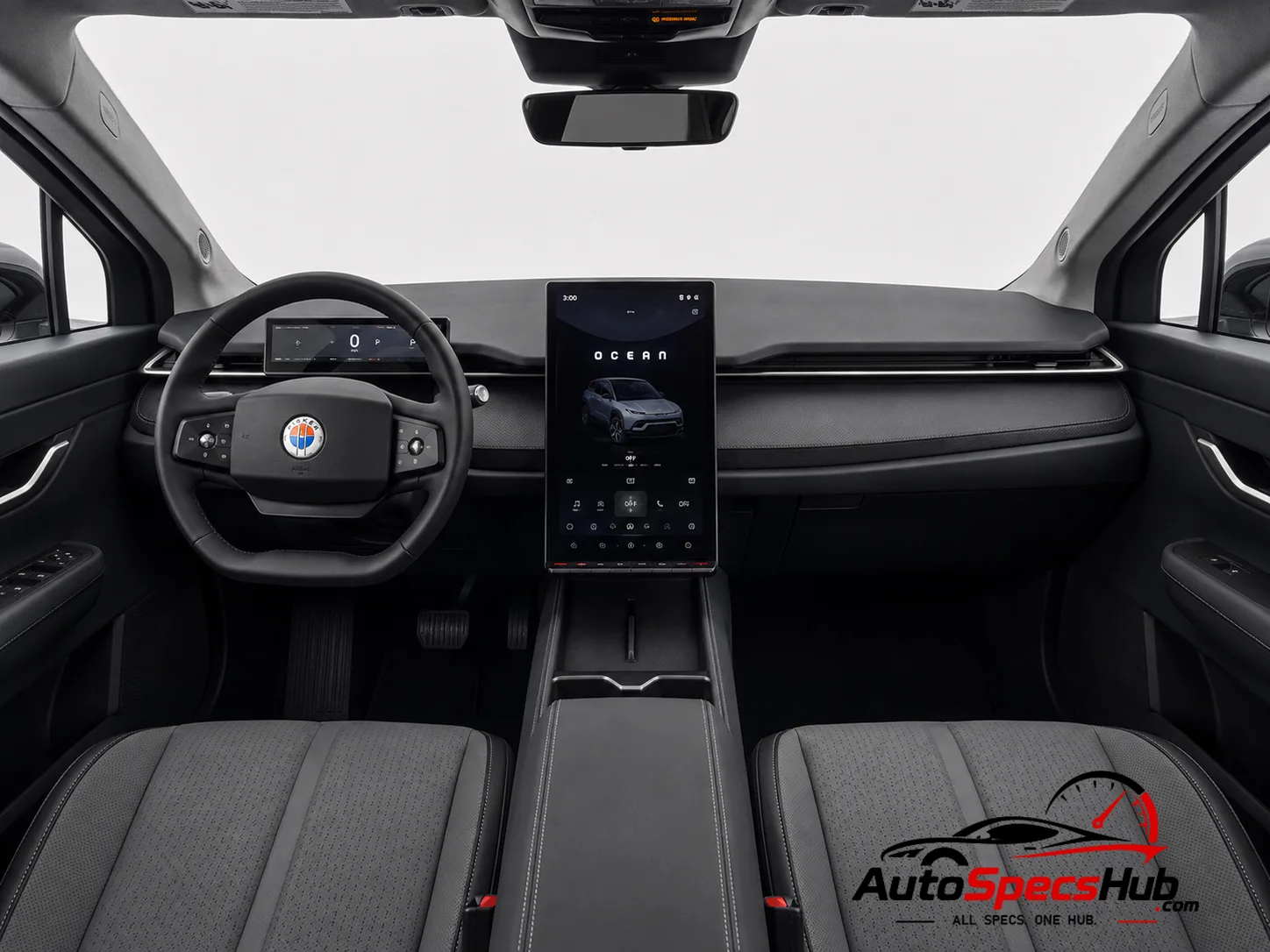 2023 Fisker Ocean Sport interior dashboard and front cabin
