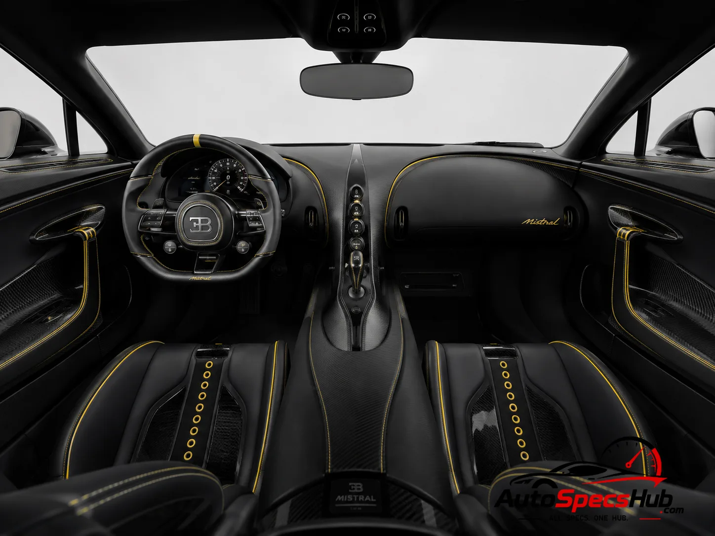 2025 Bugatti W16 Mistral interior dashboard and front cabin