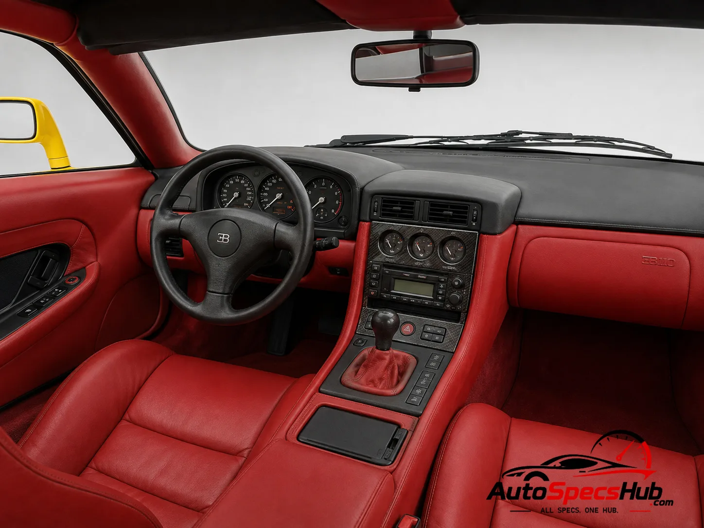 1992 Bugatti EB110 S interior dashboard and front cabin