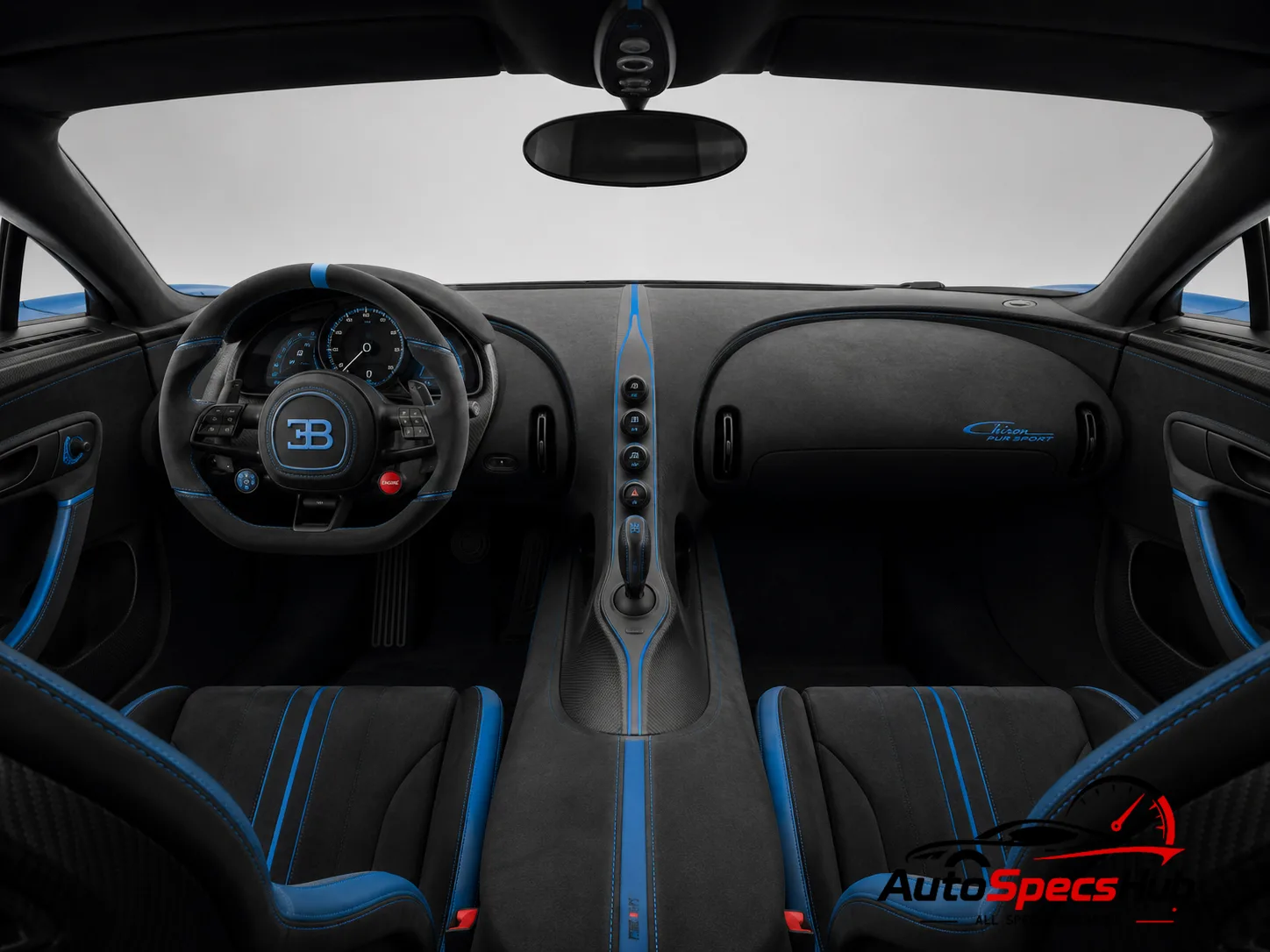 2020 Bugatti Chiron Pur Sport interior dashboard and front cabin