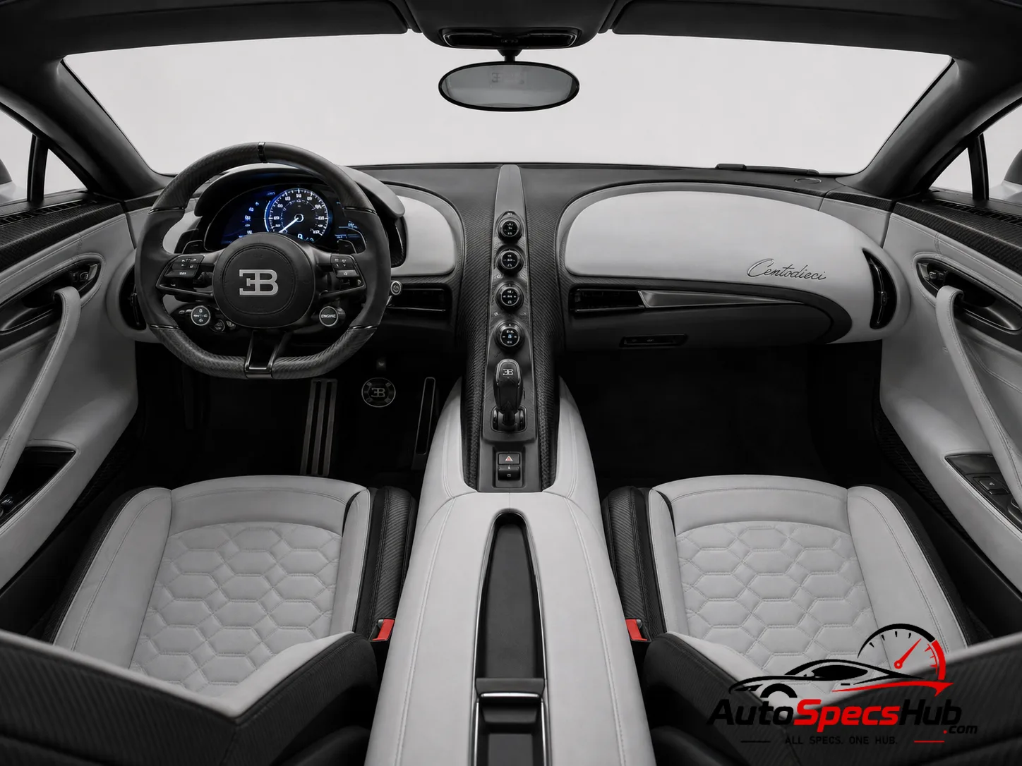 2022 Bugatti Centodieci interior dashboard and front cabin
