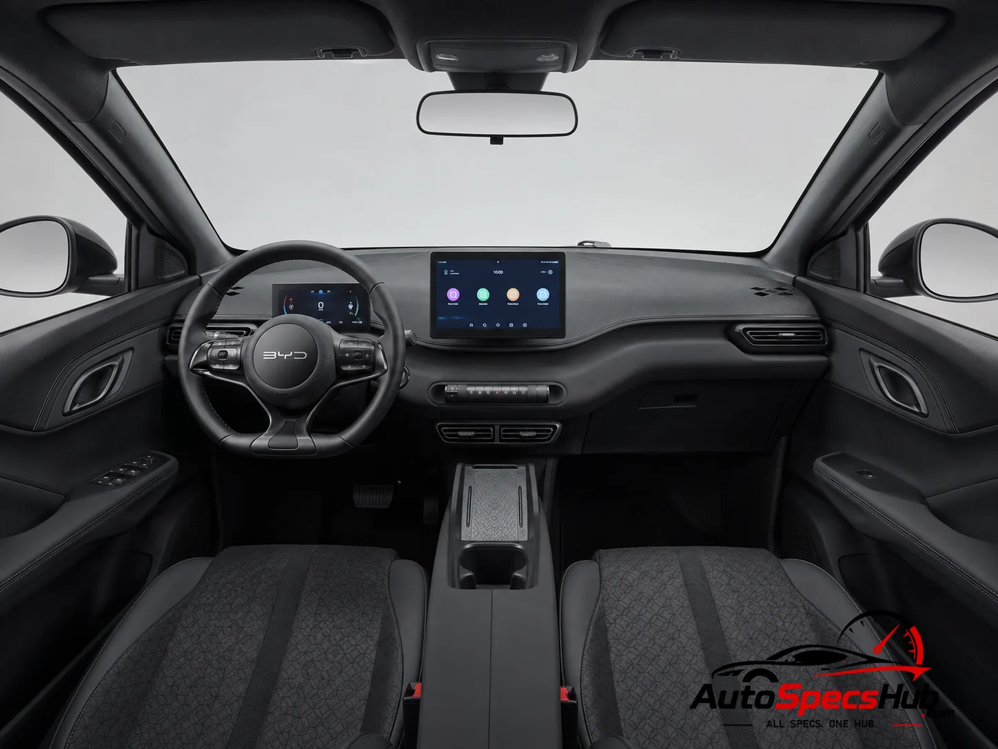 2025 BYD Dolphin Surf Boost interior dashboard and front cabin