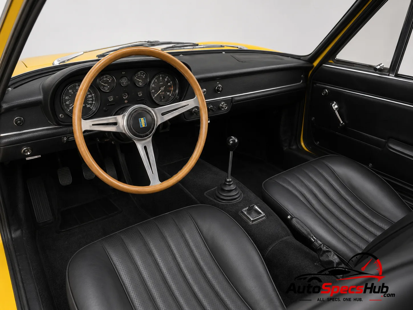 1964 De Tomaso Vallelunga interior dashboard and front cabin