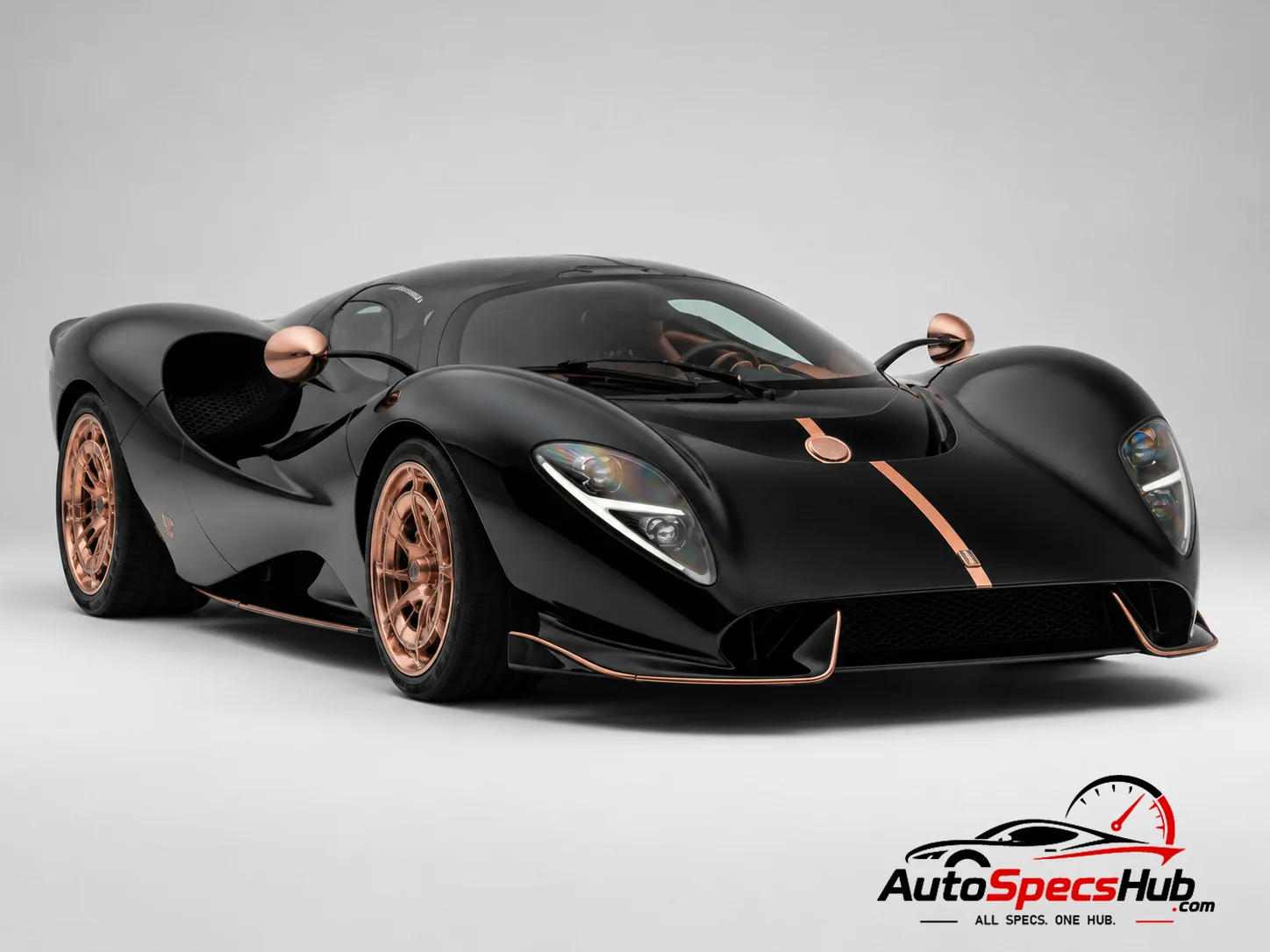 2026 De Tomaso P72 front three-quarter view