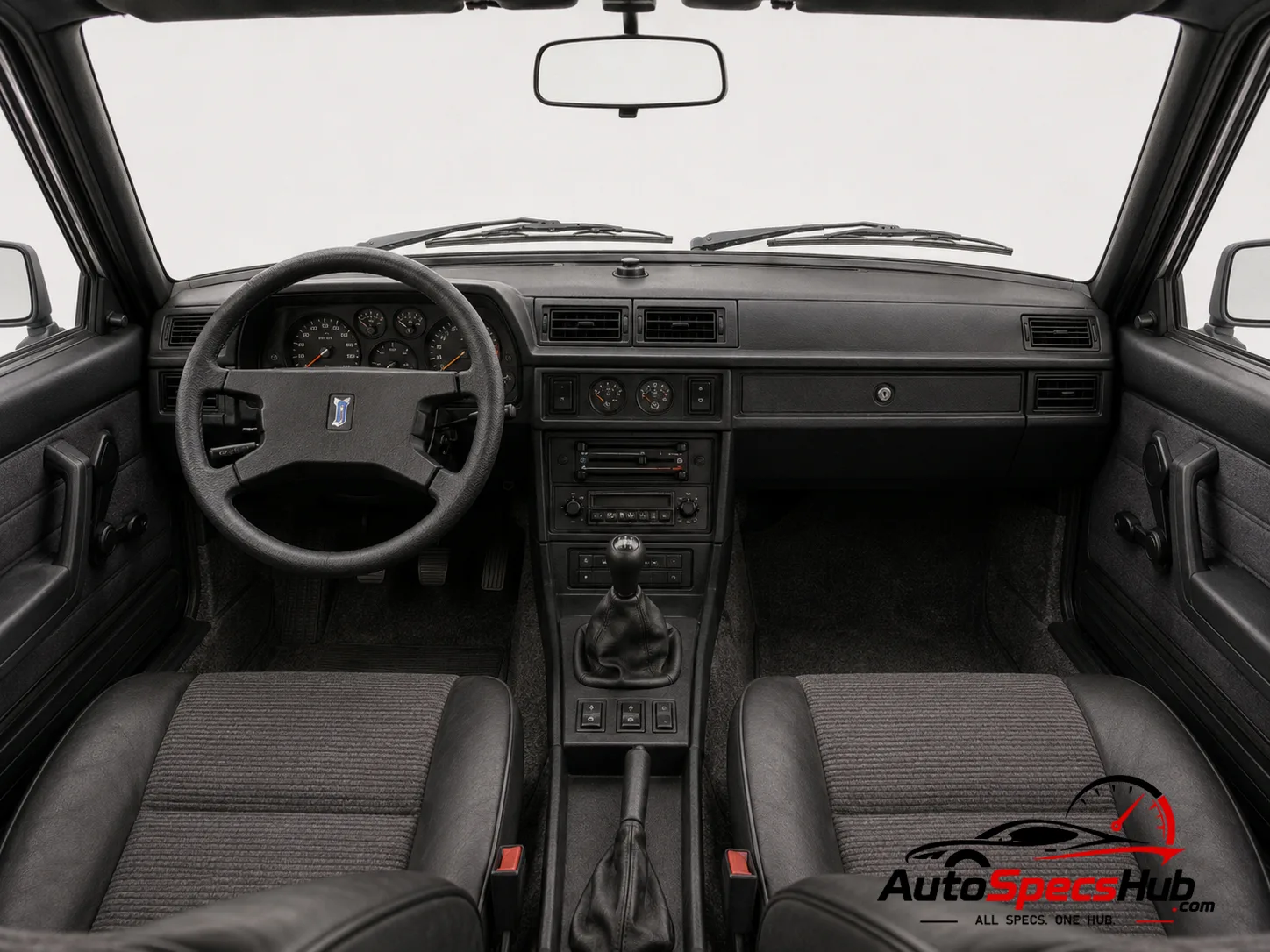 1980 De Tomaso Longchamp interior dashboard and front cabin
