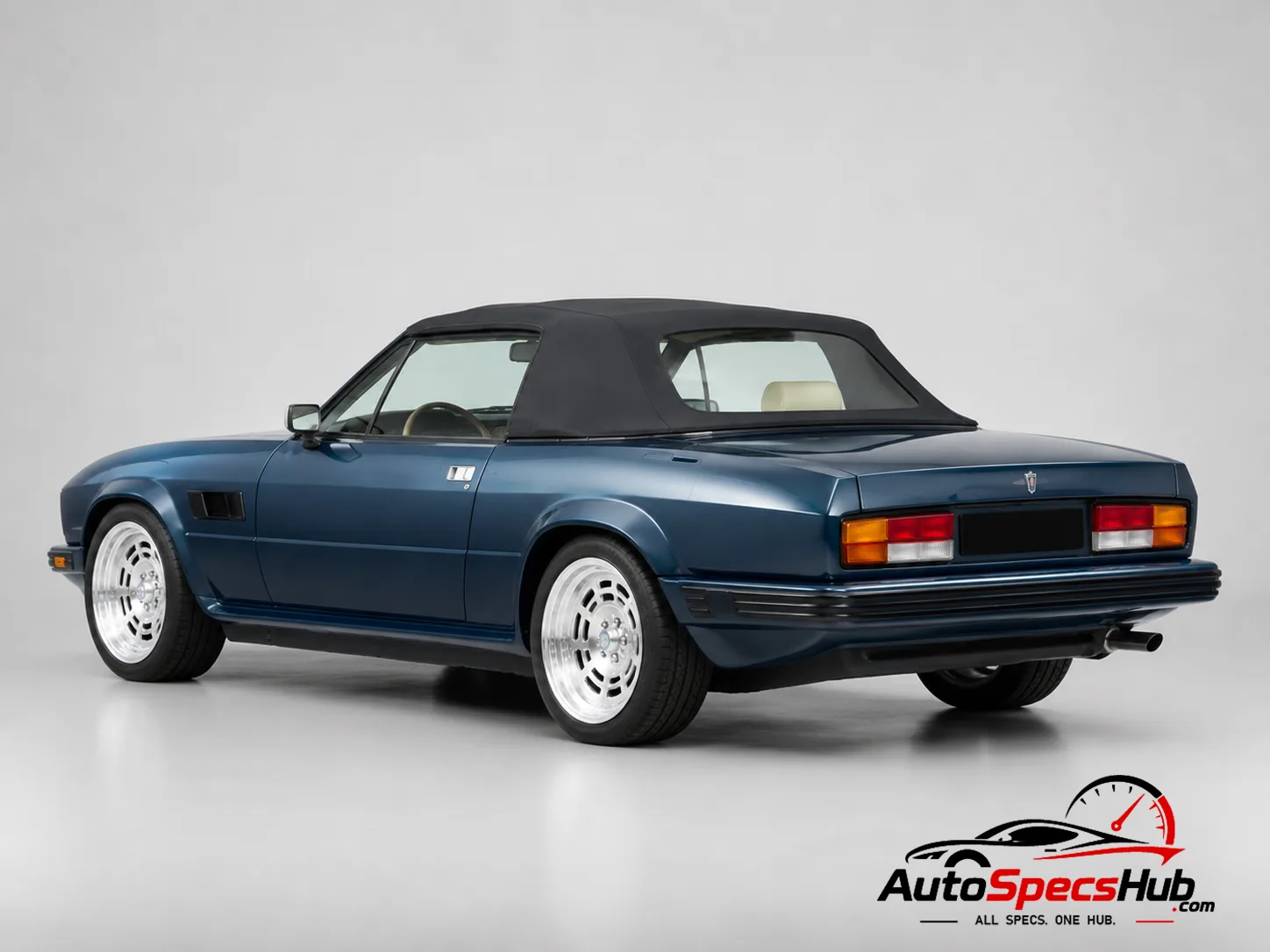 1980 De Tomaso Longchamp Spyder GTS rear three-quarter view