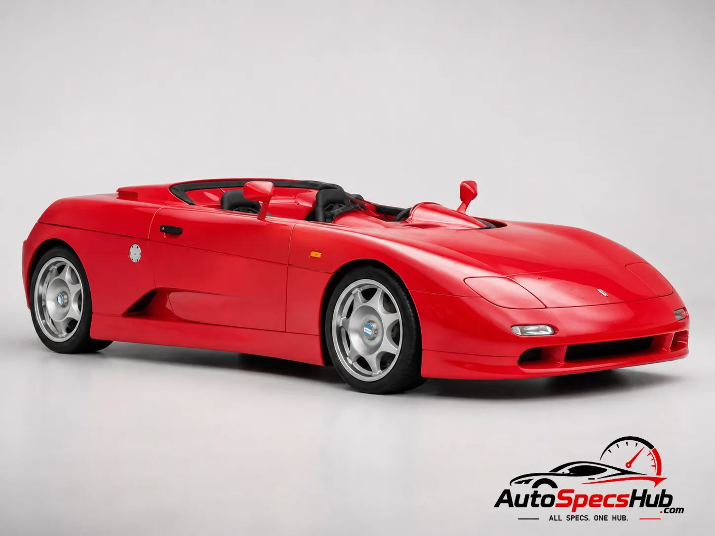 1998 De Tomaso Guarà Barchetta front three-quarter view