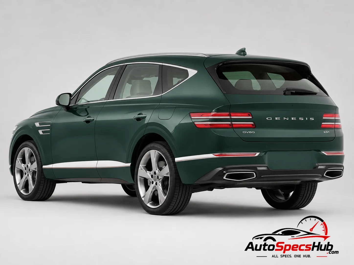 2021 Genesis GV80 2.5T rear three-quarter view