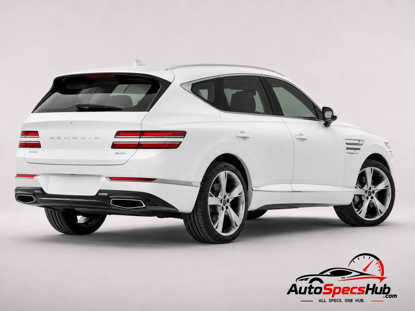 2021 Genesis GV80 3.0D rear three-quarter view