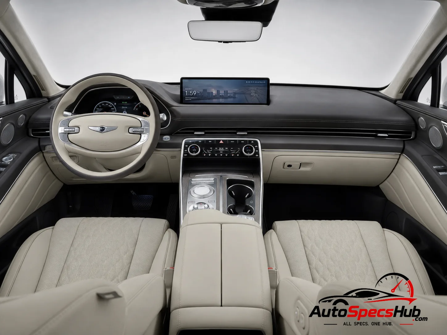 2021 Genesis GV80 3.0D interior dashboard and front cabin