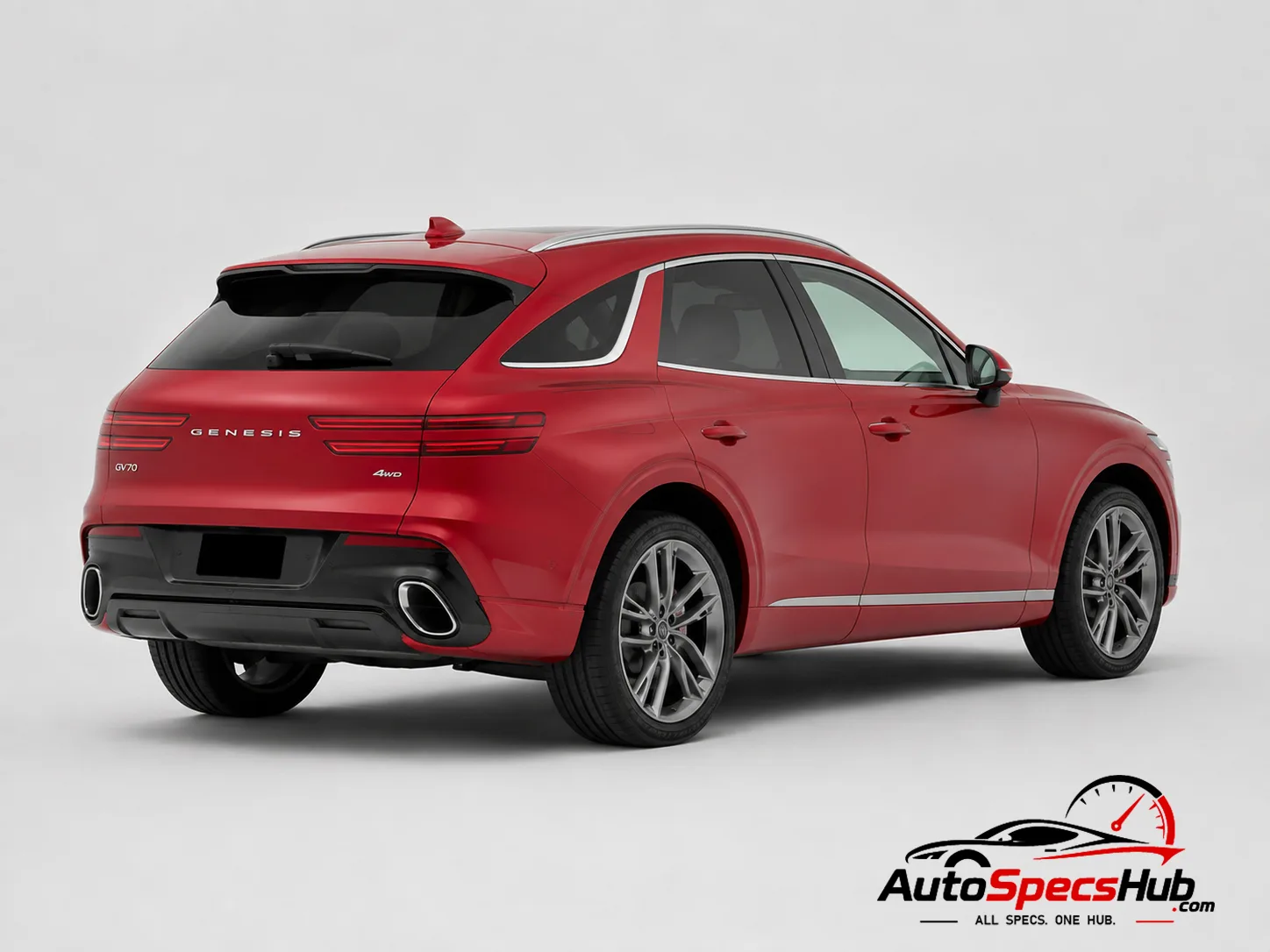 2021 Genesis GV70 2.2D rear three-quarter view