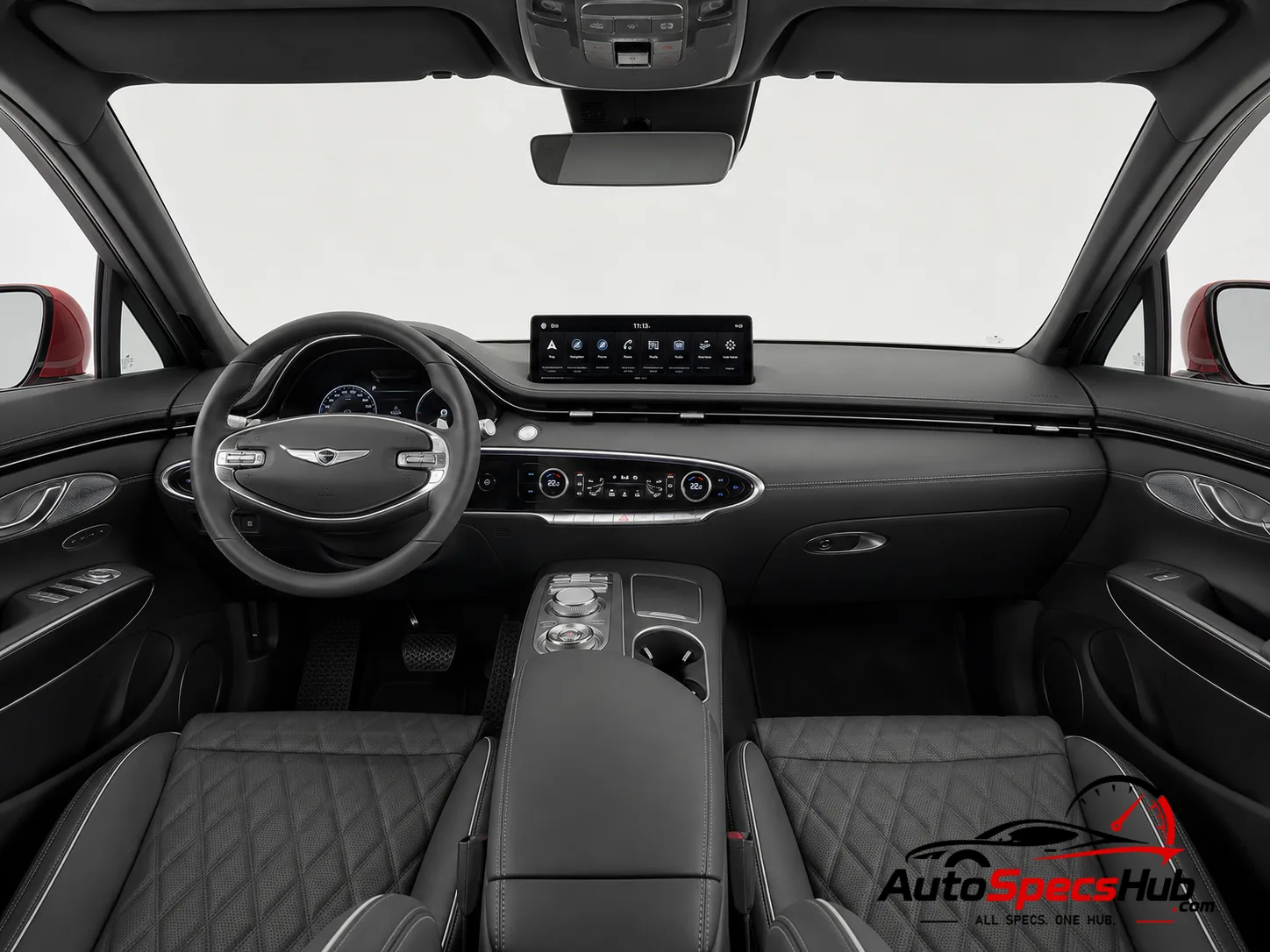 2021 Genesis GV70 2.2D interior dashboard and front cabin