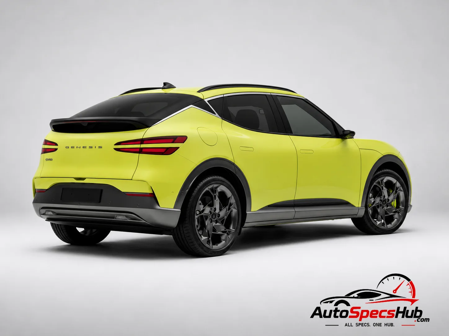 2022 Genesis GV60 Sport Plus rear three-quarter view