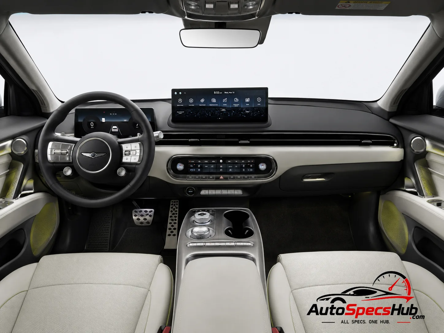 2022 Genesis GV60 Sport interior dashboard and front cabin