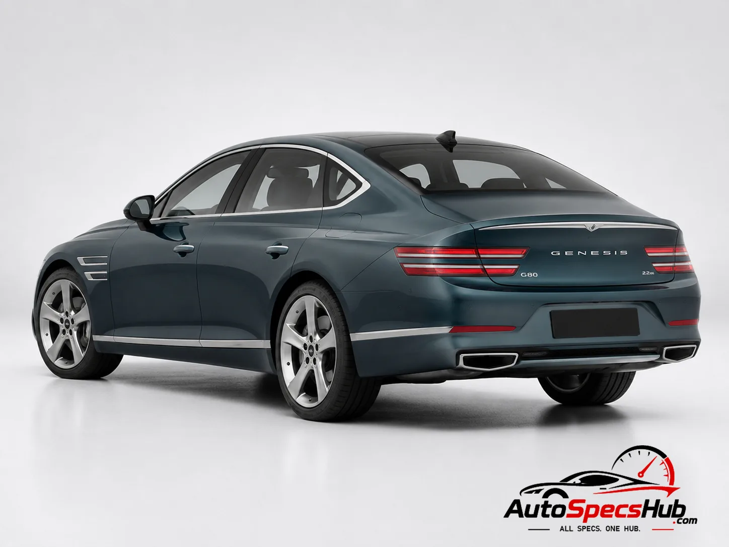 2021 Genesis G80 2.2D rear three-quarter view