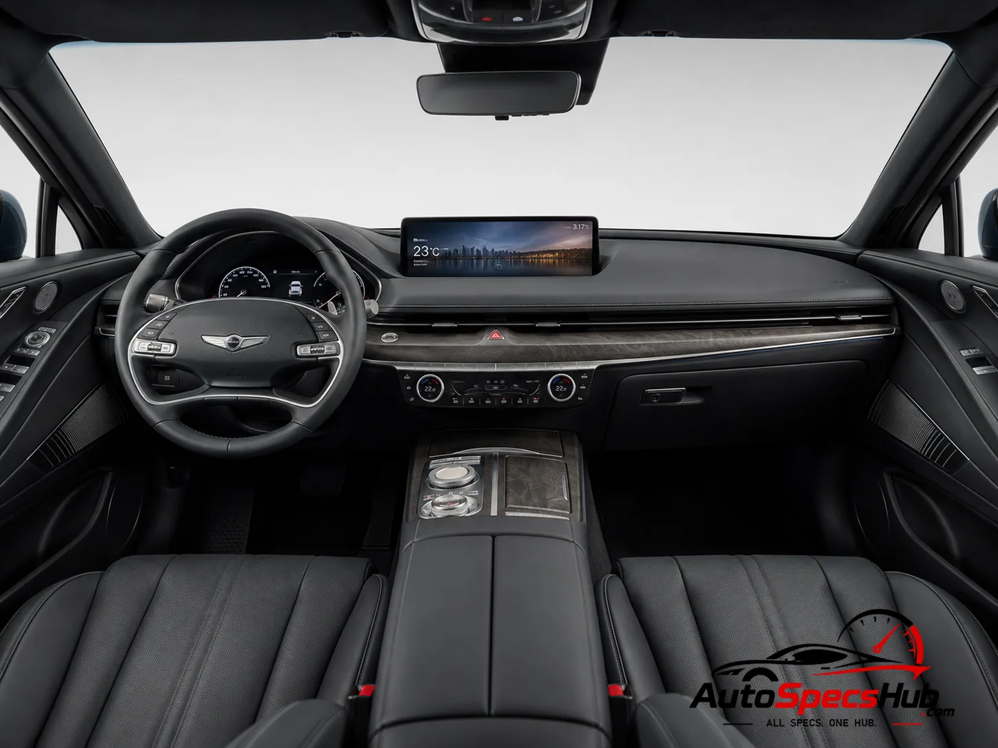2021 Genesis G80 2.2D interior dashboard and front cabin