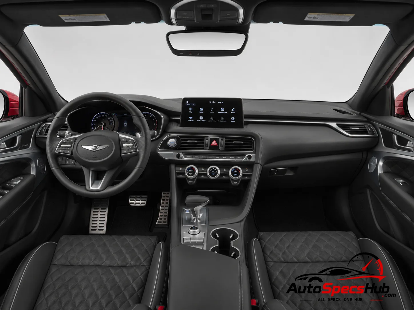 2021 Genesis G70 2.0T Plus AWD interior dashboard and front cabin