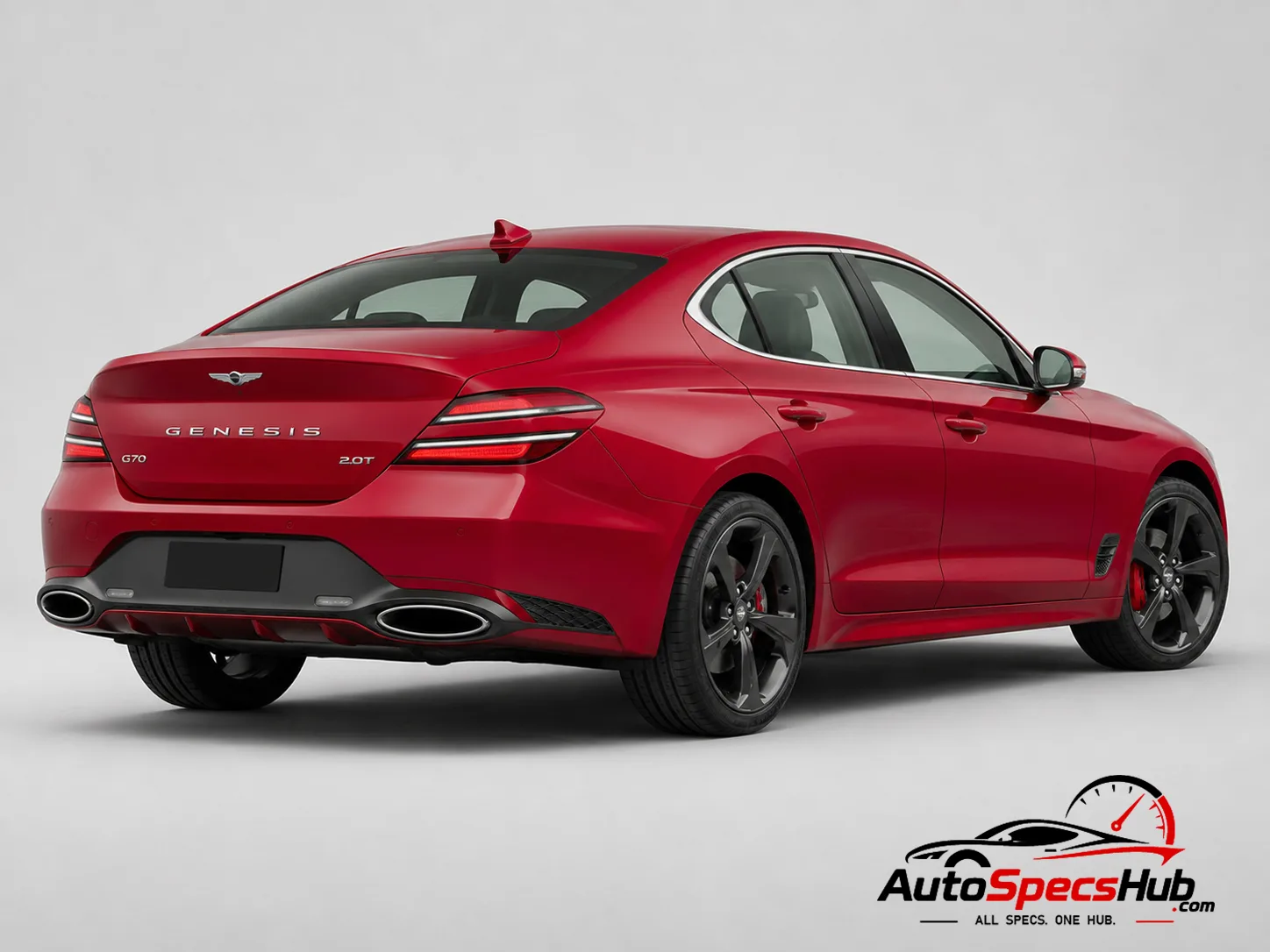 2021 Genesis G70 2.0T rear three-quarter view