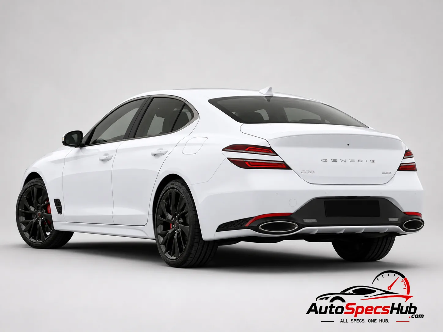 2021 Genesis G70 2.2D rear three-quarter view