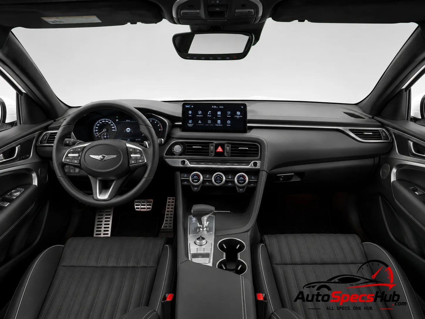 2021 Genesis G70 2.2D interior dashboard and front cabin