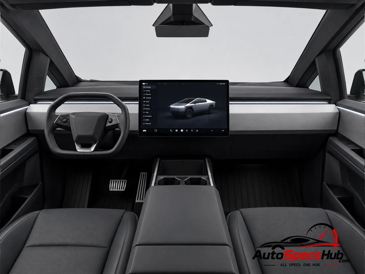 2023 Tesla Cybertruck AWD interior dashboard and front cabin
