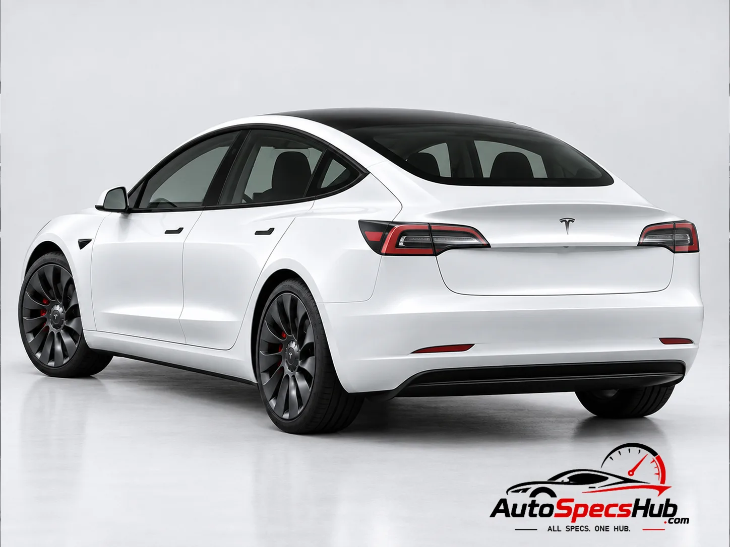 2020 Tesla Model 3 AWD rear three-quarter view