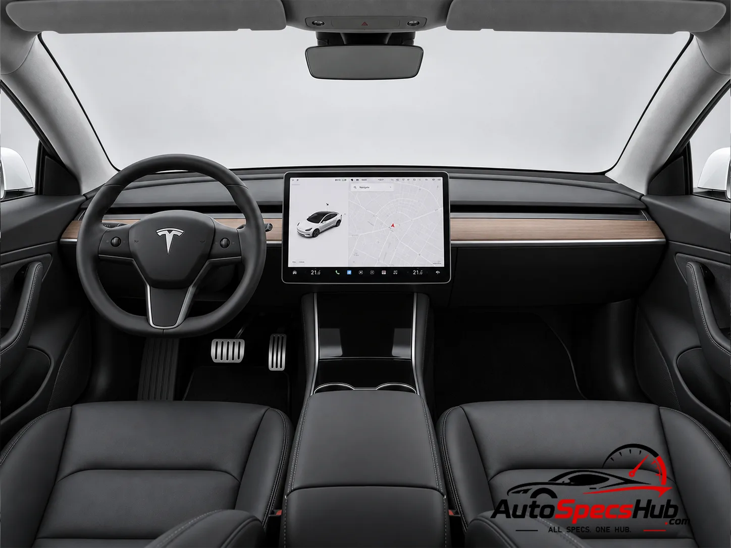 2020 Tesla Model 3 AWD interior dashboard and front cabin