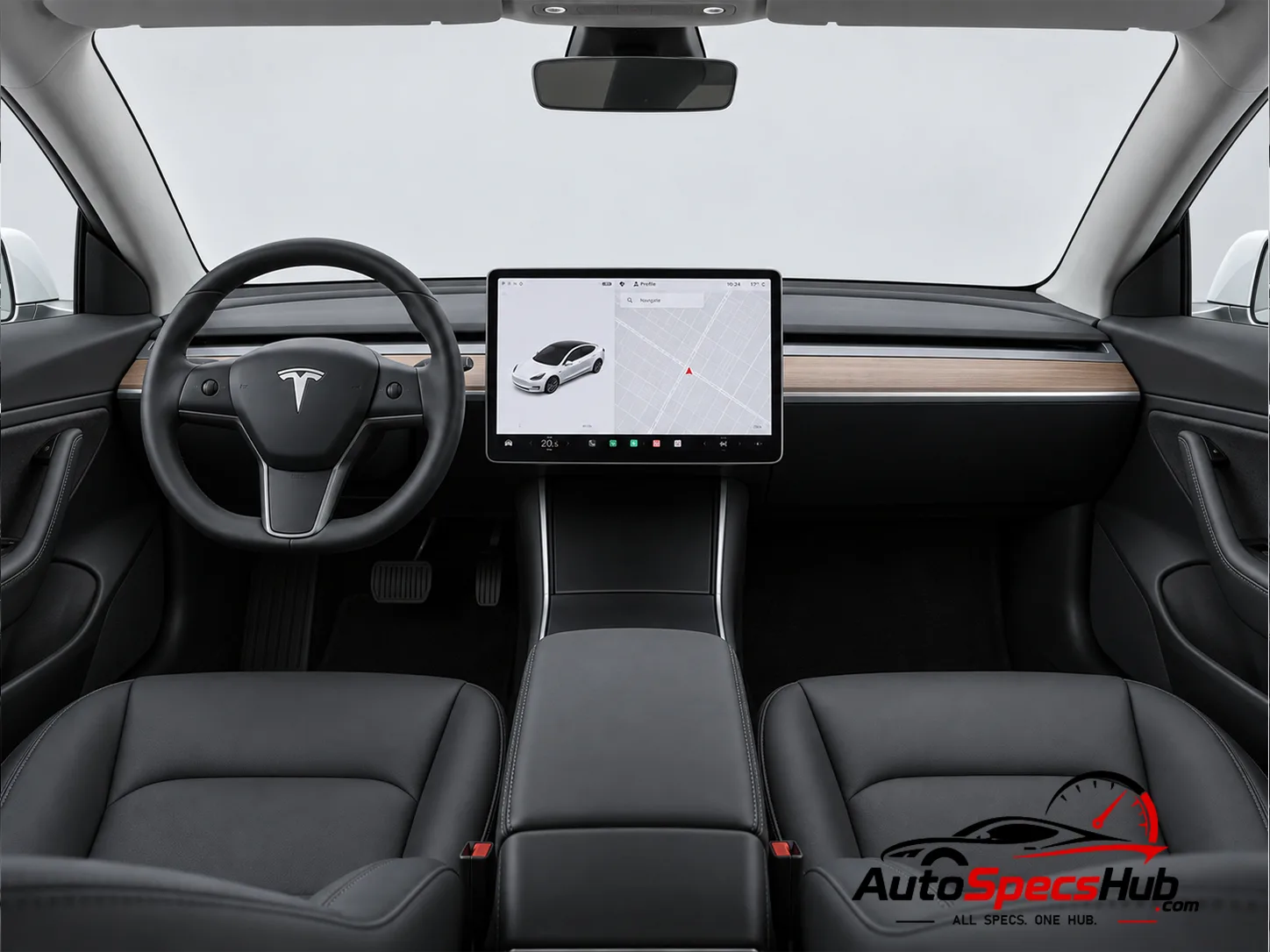 2018 Tesla Model 3 AWD interior dashboard and front cabin
