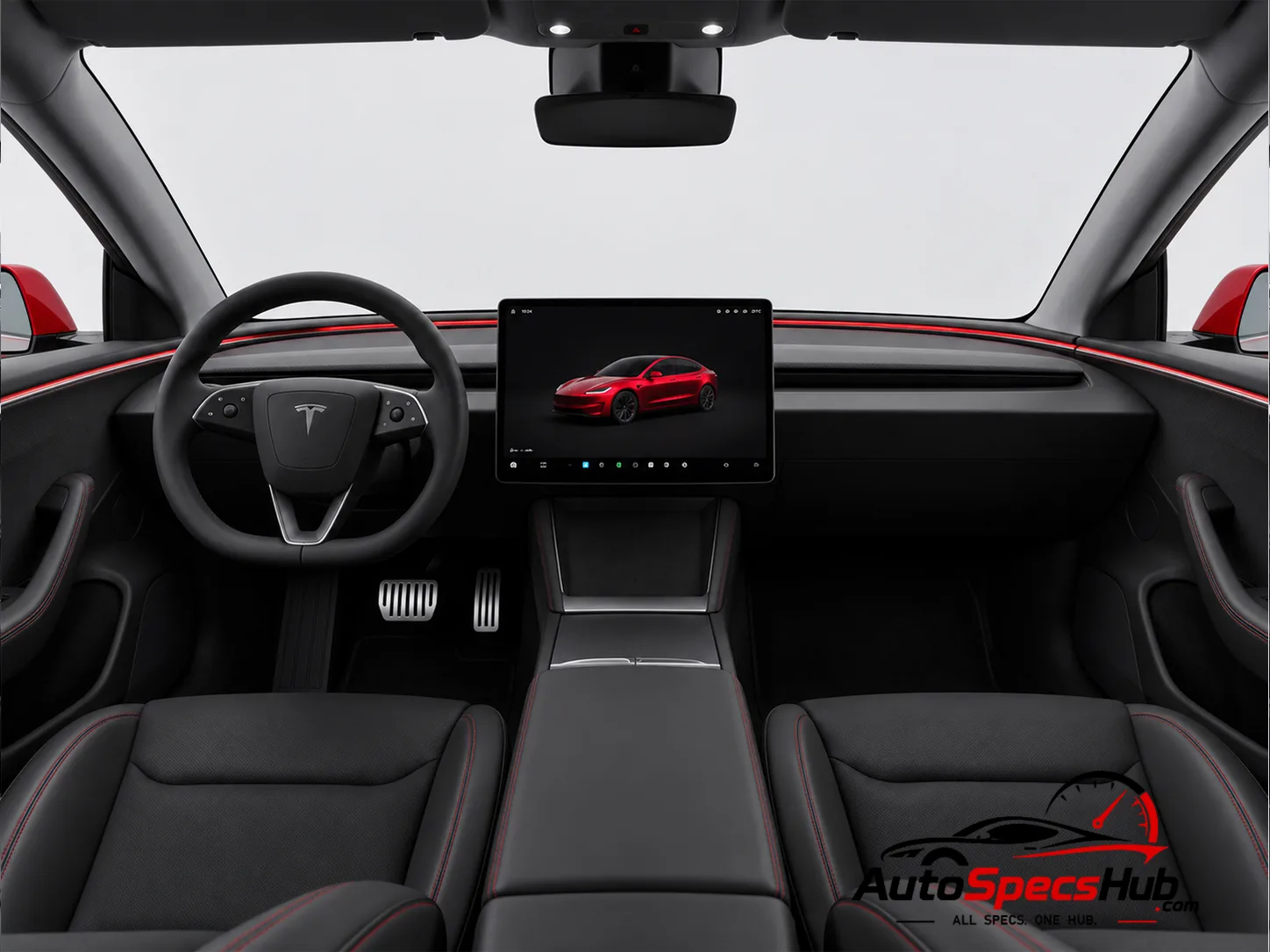 2024 Tesla Model 3 RWD interior dashboard and front cabin