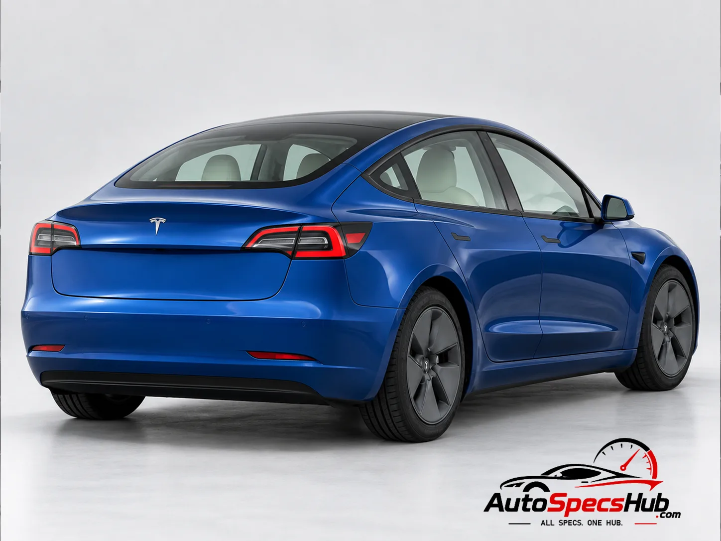 2021 Tesla Model 3 RWD rear three-quarter view