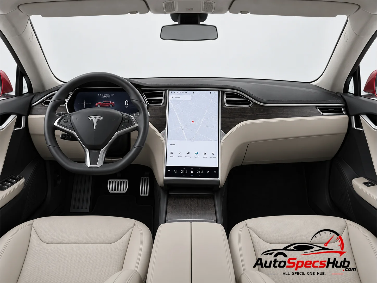 2017 Tesla Model S 100D interior dashboard and front cabin